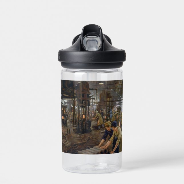 WW1 1918 Women Working at a Munitions a Factory  Water Bottle (Front)