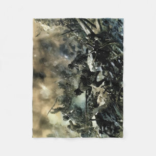 WW1 French Battle of Verdun battle scene Fleece Blanket