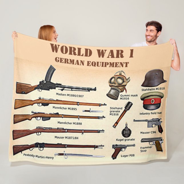 WW1 GERMAN EQUIPMENT FLEECE BLANKET (In Situ)