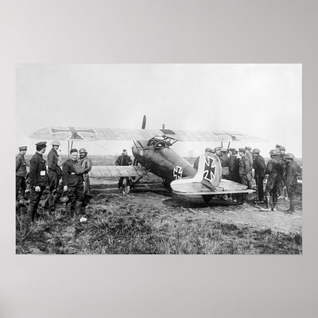 WW1 German Fighter Plane, 1910s Poster (Front)