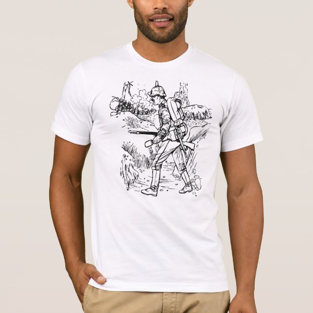 WW1 German Soldier Waiting Beatle In The Trench T-Shirt (Front)