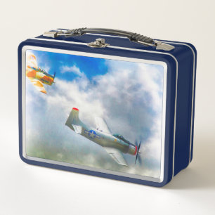 WW2 Aeroplanes AIR FORCE RAIDERS Metal Lunch Box