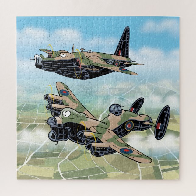 WW2 bomber plane caricatures Jigsaw Puzzle (Vertical)