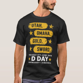 Ww2 D Day Beaches World War 2 Army Hero Normandy L T-Shirt