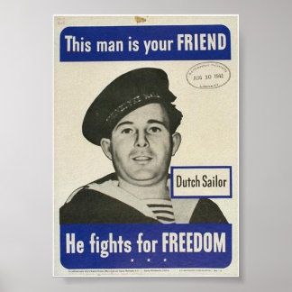 WW2 Dutch Sailor looks DRUNK! Poster