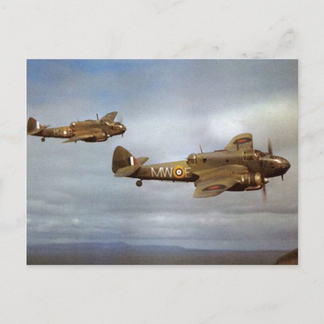 WW2 Historic Aeroplanes in Flight Postcard (Front)