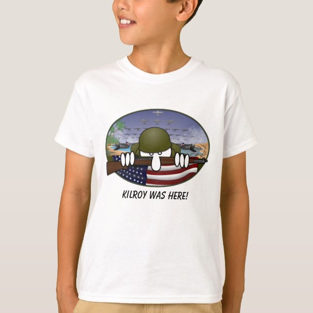WW2 Kilroy Kids T-Shirt (Front)