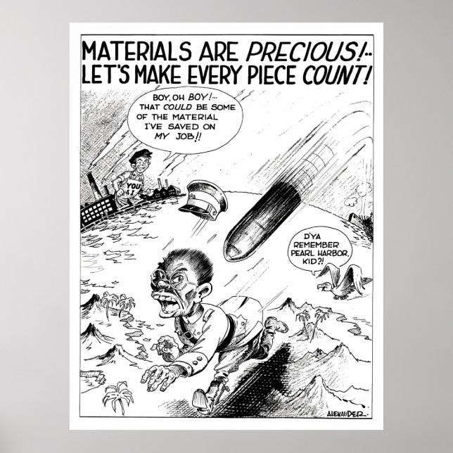 WW2 -- Material Conservation Cartoon Poster (Front)