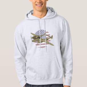 WW2 P-38 Lightning Aeroplane Hoodie