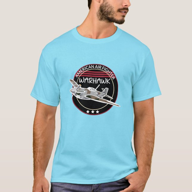 WW2 P-40 Warhawk Aeroplane T-Shirt (Front)