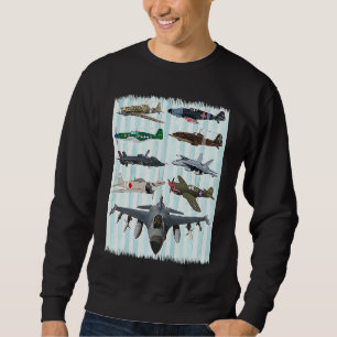 WW2 Planes Warbirds P51 Mustang Spitfire Messersch Sweatshirt