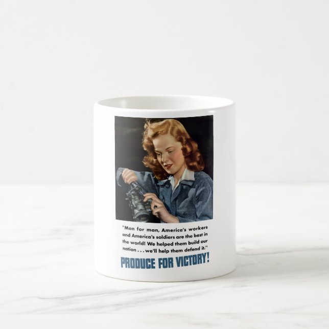 WW2 -- Produce For Victory! Coffee Mug (Center)