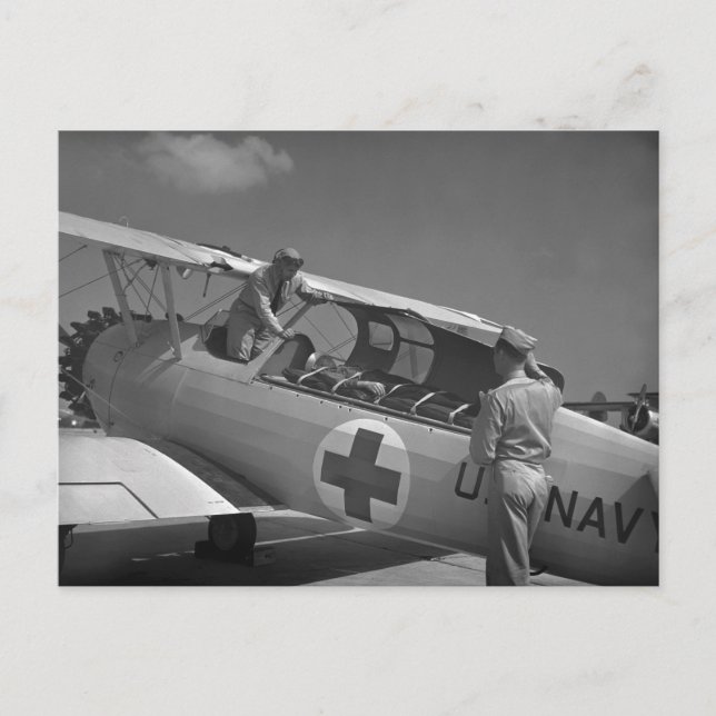 WW2 Red Cross Aeroplane Postcard (Front)