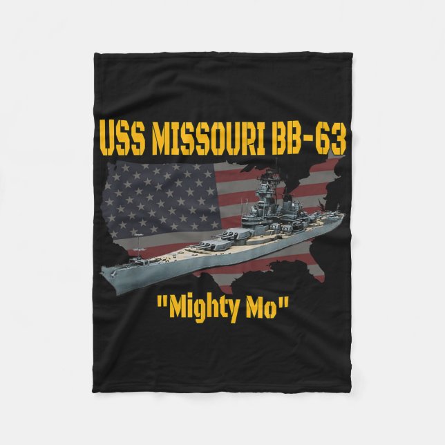 Ww2 Ship &amp; Korean War Uss Missouri Battleship  Fleece Blanket (Front)