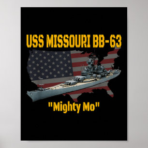Ww2 Ship & Korean War Uss Missouri Battleship Poster