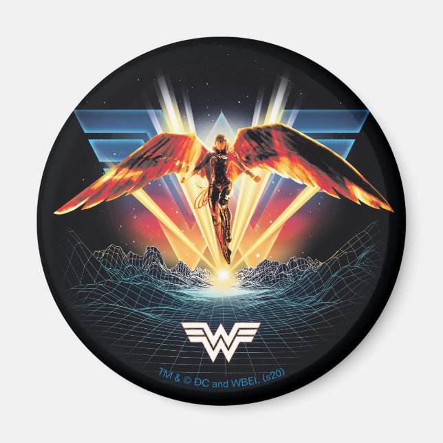 WW84 | 80's Retrowave Wonder Woman Graphic Magnet (Front)