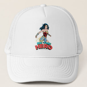 WW84   Be The Hero Wonder Woman Retro Comic Art Trucker Hat