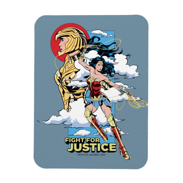 WW84 | Fight For Justice Wonder Woman Retro Comic Magnet (Vertical)