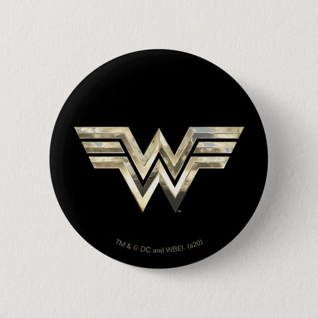 WW84 | Golden Wonder Woman Logo 6 Cm Round Badge (Front)