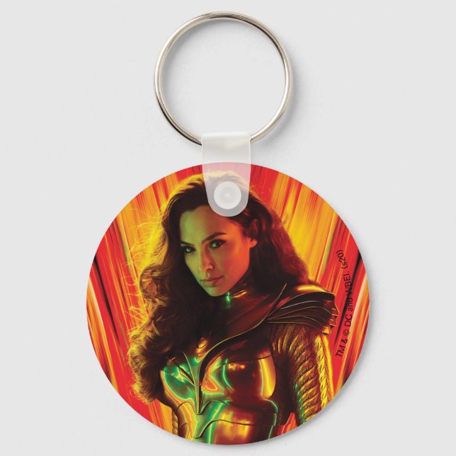 WW84 | Red-Orange Wonder Woman Kaleidoscope Key Ring (Front)