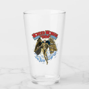 WW84   Retro Comic Gold Armor Wonder Woman Glass
