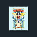 WW84 | Retro Comic Wonder Woman Character Badge Canvas Print<br><div class="desc">Wonder Woman (1984) | A retro comic book style badge of Wonder Woman featuring "WW84" written overhead.</div>