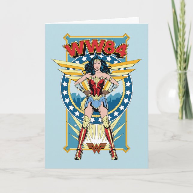 WW84 | Retro Comic Wonder Woman Character Badge Card (Front)
