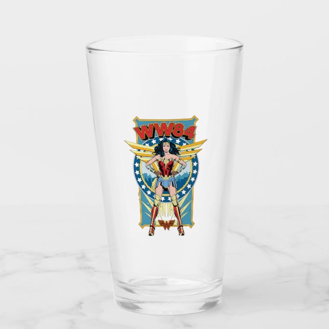 WW84 | Retro Comic Wonder Woman Character Badge Glass (Front)