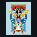 WW84 | Retro Comic Wonder Woman Character Badge Poster<br><div class="desc">Wonder Woman (1984) | A retro comic book style badge of Wonder Woman featuring "WW84" written overhead.</div>
