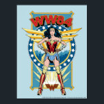 WW84 | Retro Comic Wonder Woman Character Badge Poster<br><div class="desc">Wonder Woman (1984) | A retro comic book style badge of Wonder Woman featuring "WW84" written overhead.</div>