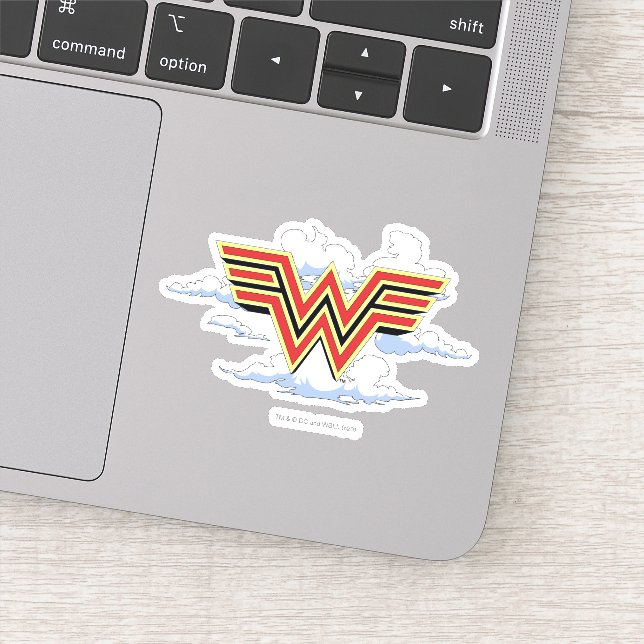 WW84 | Retro Comic Wonder Woman Logo Cloud Pattern (Detail)