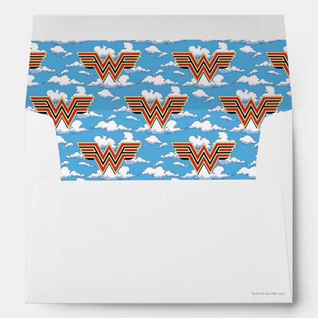 WW84 | Retro Comic Wonder Woman Logo Cloud Pattern Envelope (Back (Bottom))