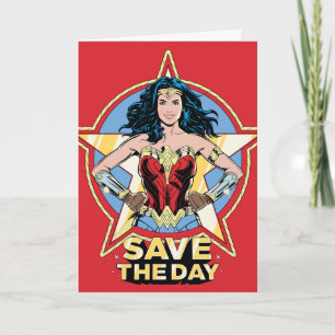 WW84   Save The Day Wonder Woman Retro Comic Art Card