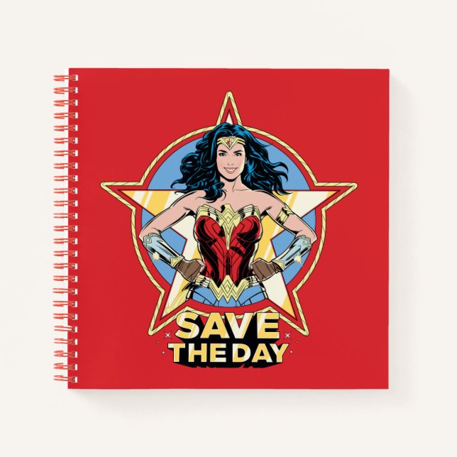 WW84 | Save The Day Wonder Woman Retro Comic Art Notebook (Front)