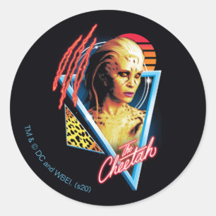 WW84 The Cheetah Retrowave Character Badge Classic Round Sticker