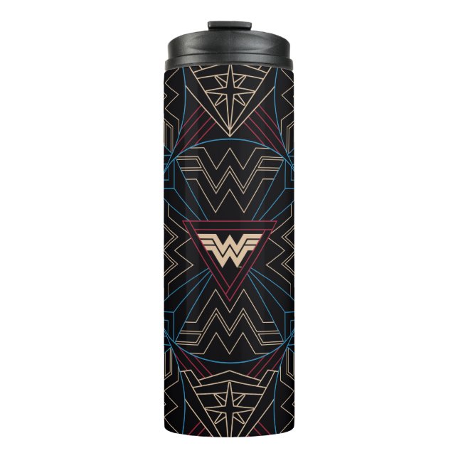 WW84 | Wonder Woman Circular Geometric Pattern Thermal Tumbler (Front)