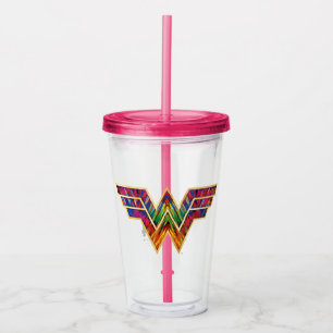 WW84 Wonder Woman Kaleidoscope Logo Acrylic Tumbler