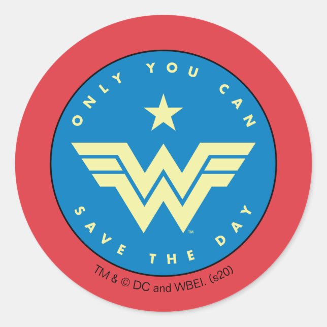 WW84 | Wonder Woman Only You Can Save The Day Classic Round Sticker (Front)