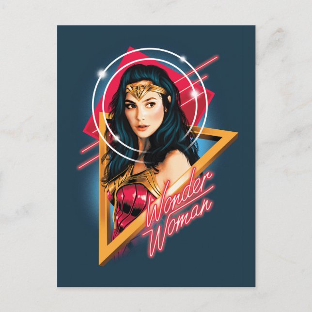 WW84 | Wonder Woman Retrowave Character Badge Invitation Postcard (Front)