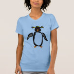 WW- Funny Rockhopper Penguin Primitive Art T-Shirt<br><div class="desc">Cute funny rockhopper penguin cartoon in a primitive art style makes a great gift. Can also add custom text and change background colour when ordering.</div>