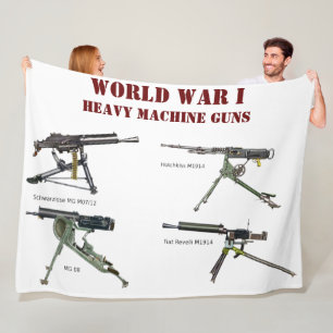 WW I HEAVY MACHINE GUNS FLEECE BLANKET