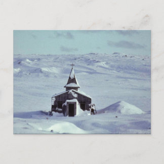 WW II Church in Winter on Amchitka Island Postcard