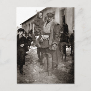 WWI American Field Serviceman + French Orphans Postcard