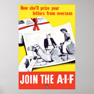 WWI Australian Propaganda Poster Join the AIF Art