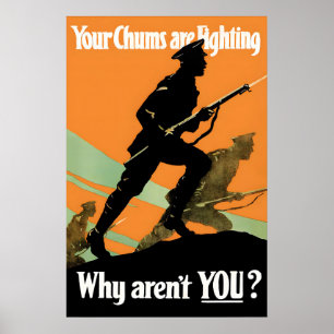 WWI Canadian Propaganda Poster Recruitment Art