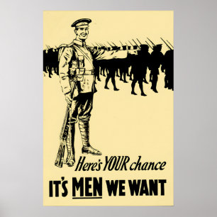 WWI Canadian Recruitment Poster Here's Your Chance
