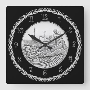  WWI Centennial Medal Coast Guard Coin ~  Square Wall Clock