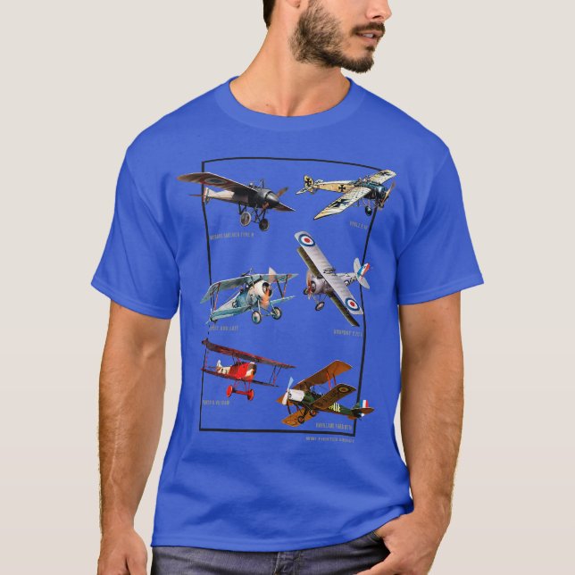 WWI Fighters Airplanes T-Shirt (Front)