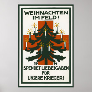 WWI German Propaganda Poster Christmas in the