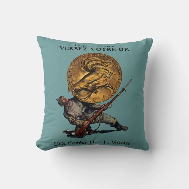 WWI Gold for French Victory Cushion (Front)